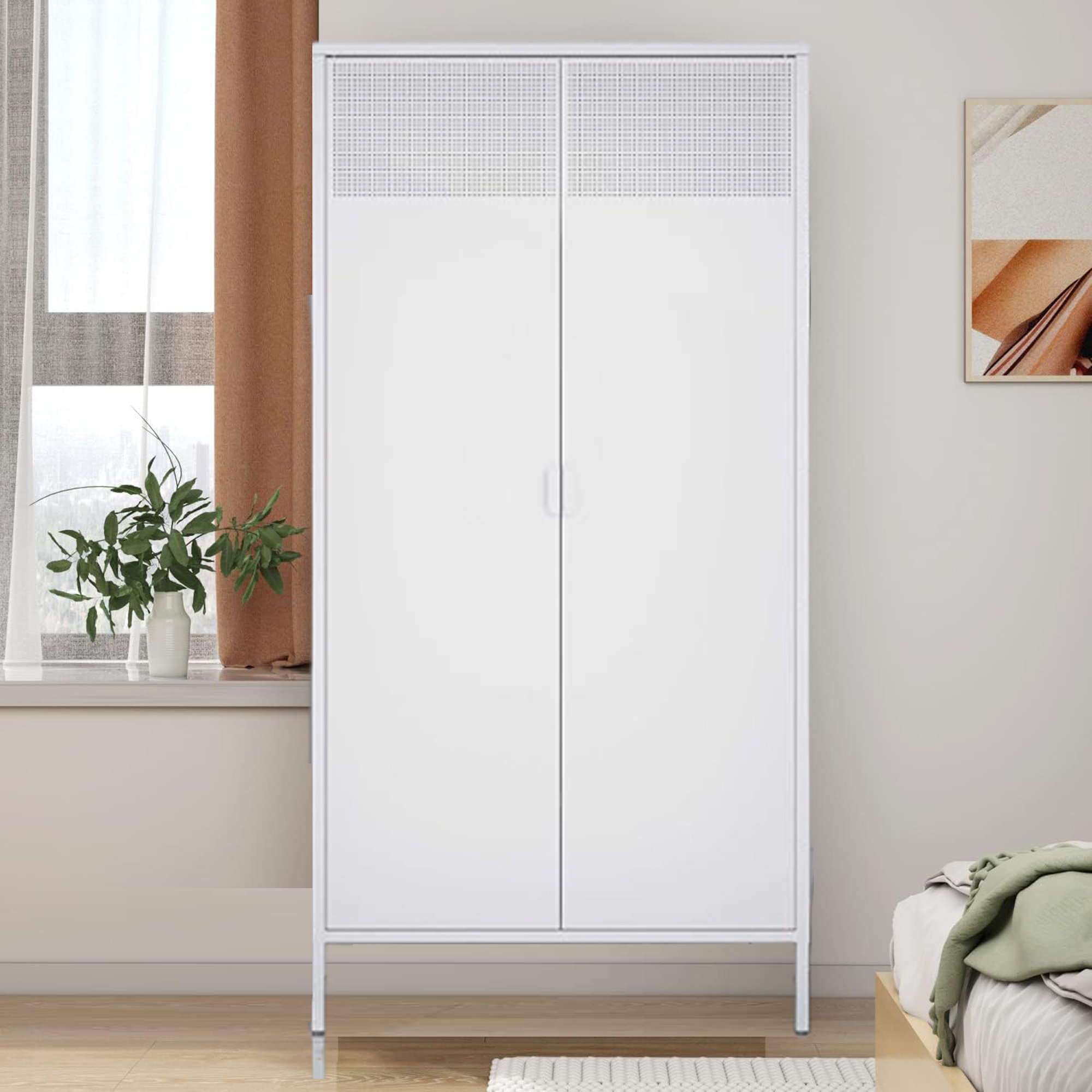 Latitude Run Armoire penderie en métal avec tringle Wayfair Canada